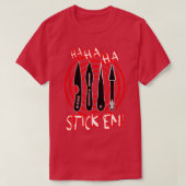 T-shirt HaHaHa Stickem Throwing Knives and Target (Design devant)