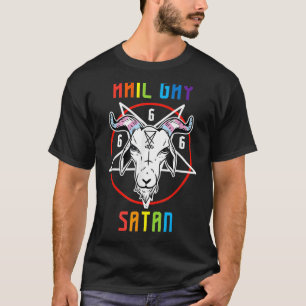 T-shirt Hail Gay Satan LGBT Goth Gay pride Baphomet 3