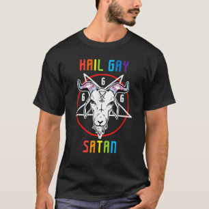 T-shirt Hail Gay Satan LGBT Goth Gay pride Baphomet 3