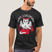 T-shirt Hail Lucipurr Chat Satan Satanic Chat (Devant)