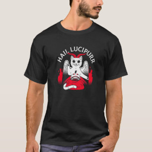 T-shirt Hail Lucipurr Heavy Rock Satan Lucipurr Pour Goth 