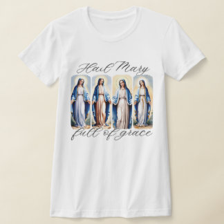 T-shirt Hail Mary Catholic Brushstroke Aquarelle