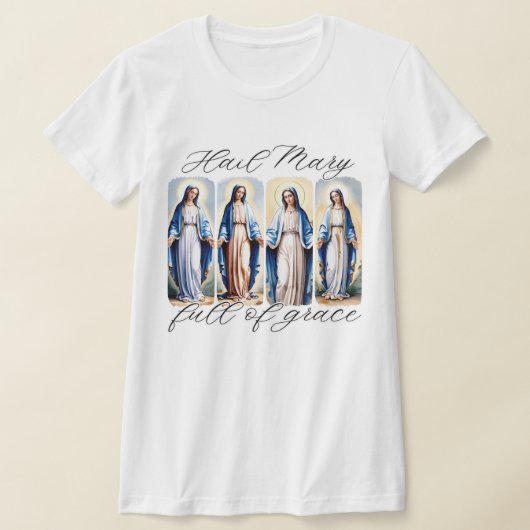 T-shirt Hail Mary Catholic Brushstroke Aquarelle (Poser)