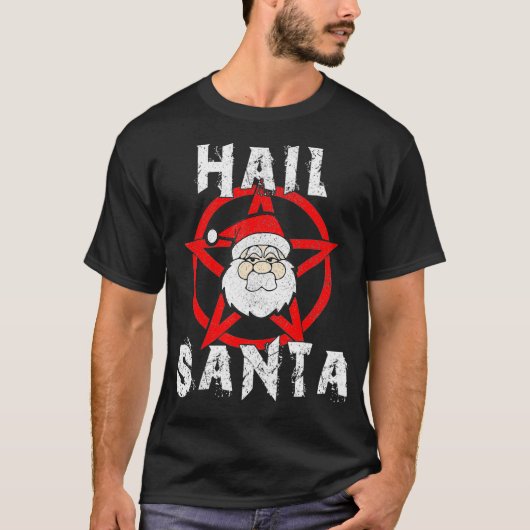 T-shirt Hail Père Noël Funny Satanic Noël cadeau (Devant)