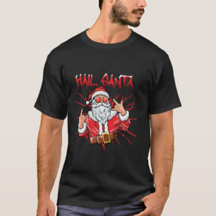 T-shirt Hail Père Noël Heavy Solstice Rock Roll Rocker Chr