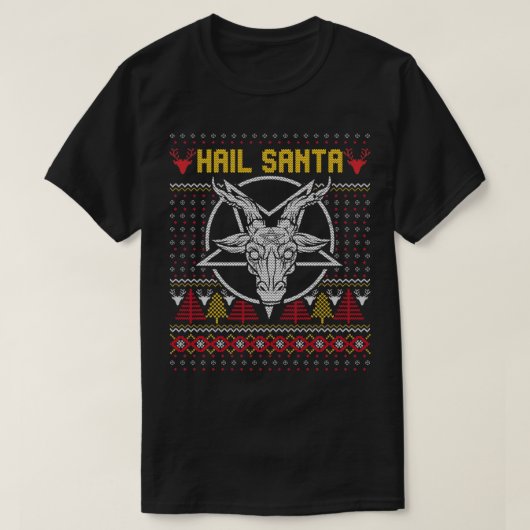 T-shirt Hail Père Noël Plaisanter Vilain Noël (Design devant)