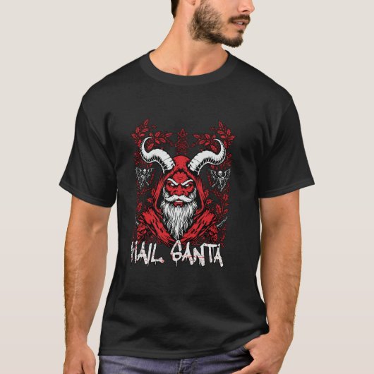 T-shirt Hail Santa Pagan Happy Solstice Gothic Christmas S (Devant)