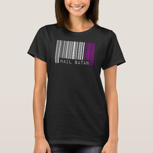 T-shirt Hail Satan Aexy Pride Indicateur Barcode Satanist  (Devant)