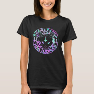 T-shirt Hail Satan Fumée Catnip Hail Lucipurr Satanic Blac