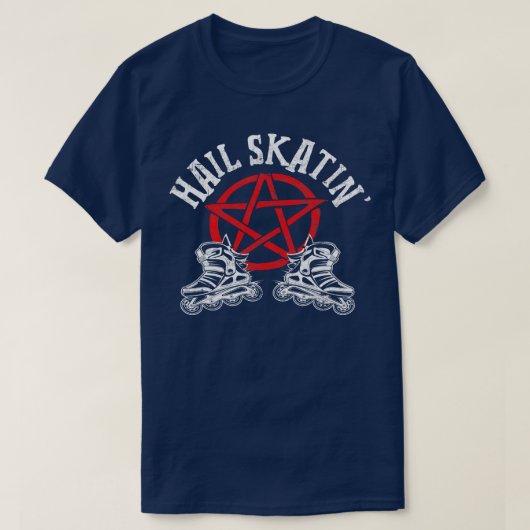 T-shirt Hail Skatin Satanic Cross Roller Patinage Satan Pe (Design devant)