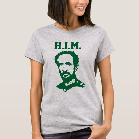 T-shirt Haile Selassie - H.I.M. King - Reggae (Devant)
