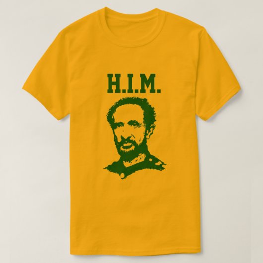 T-shirt Haile Selassie - H.I.M. King - Reggae (Design devant)