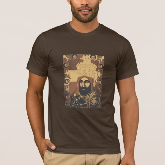 T-shirt Haile Selassie Modern Art Shirt Jah Rastafari Root (Devant)