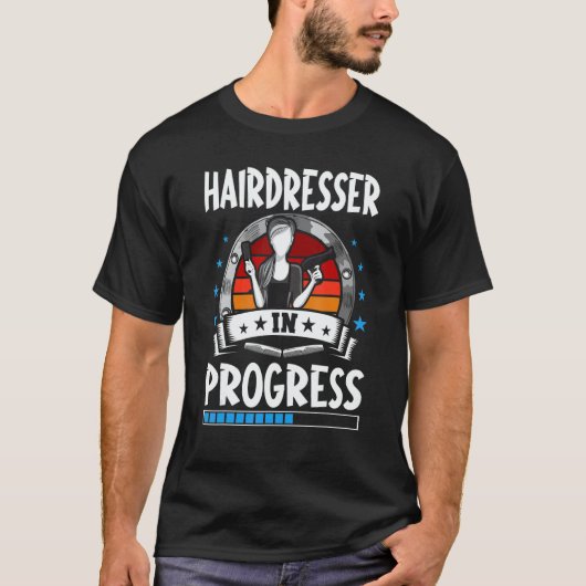 T-shirt Hairdresser In Progress Trainee Student (Devant)