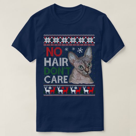 T-shirt Hairless Cat Ugly Christmas Sweater Sphynx Cat (Design devant)