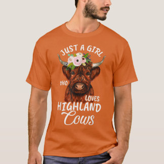 T-shirt Hairy Cow Lovers Just A Girl Who Loves Highland Co