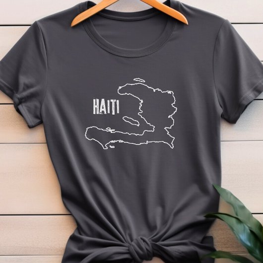 T-shirt Haïti Carte du pays Frontière frontière Haïti Fron