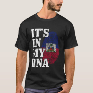 T-shirt Haïti C'Est Dans Mon Dna Fingerprint Haitian Flag 