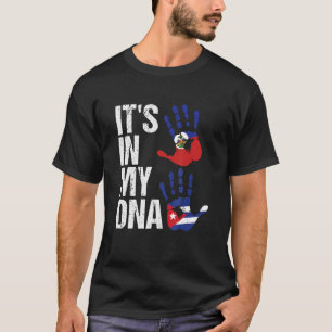 T-shirt Haïti Cuba C'est dans mon Adn Haïti Drapeau Cubain