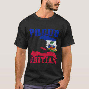 T-shirt Haïti Fière Haïti Carte du drapeau haïtien Fière H