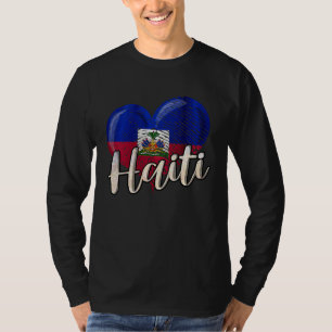 T-shirt Haïti Haïtien Drapeau National Jour Amour Cœur Fie