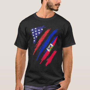 T-shirt Haïti Jamaïque Grosse Drapeau USA Patriot Héritage
