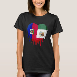 T-shirt Haïti Mexique Drapeau Coeur Citoyen Grown Patriot