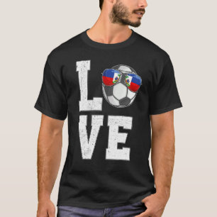 T-shirt Haïti Soccer Love Haitian Drapeau