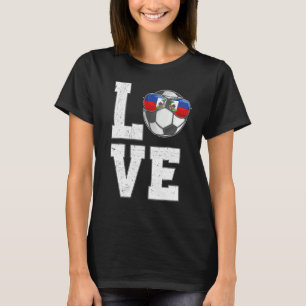 T-shirt Haïti Soccer Love Haitian Drapeau