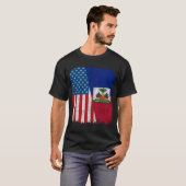 T-shirt Haitian American Flag Half USA Haiti Root Proud (Devant entier)