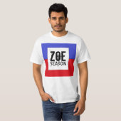 T-shirt haïtien de saison de Zoe de drapeau (Devant entier)