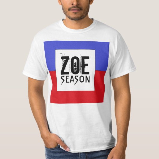 T-shirt haïtien de saison de Zoe de drapeau (Devant)
