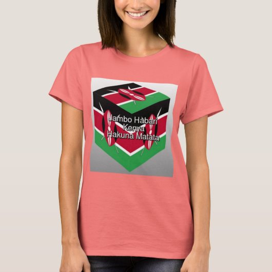 T-shirt Hakuna Matata Kenya Créez Votre Beau Drapeau (Devant)