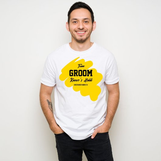 T-shirt Haldi team groom nom personnalisé