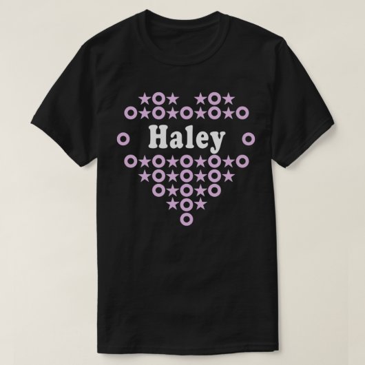 T-shirt Haley Nom pour Filles Femmes Coeurs Hugs Étoiles p (Design devant)