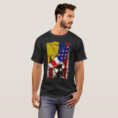 T-shirt Half American Flag Ecuadorian ROOTS USA Flag Ecuad (Devant entier)
