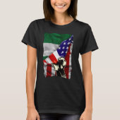 T-shirt Half American Flag Nigerian ROOTS USA Flag Nigeria (Devant)