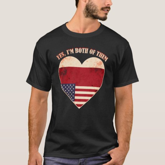 T-shirt Half American Half Czech USA Flag Czech Republic (Devant)