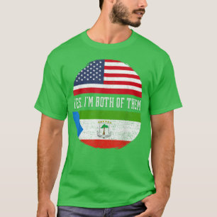 T-shirt Half American Half Equatoguinean USA Flag Equatori