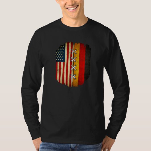 T-shirt Half American Half German USA Flag Germany Flag Pr (Devant)