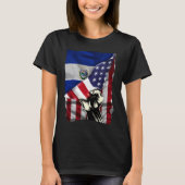 T-shirt Half American Half Salvadoran ROOTS USA Flag El Sa (Devant)