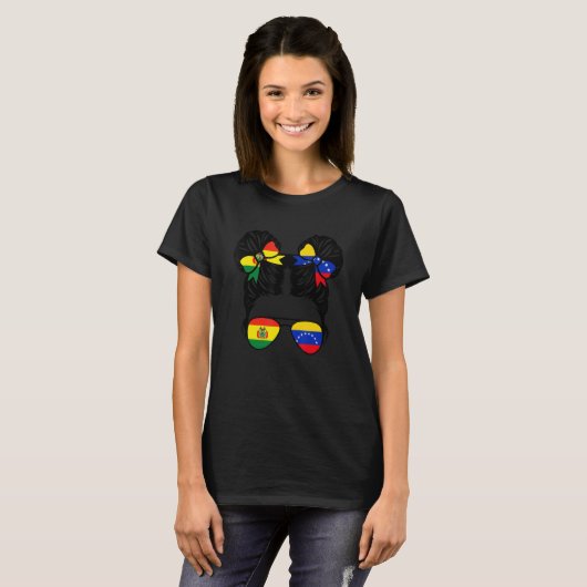T-shirt Half Bolivian Half Venezuelan Girl Bolivia Kids (Devant entier)