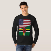T-shirt Half Dominican Flag Vintage Dominica USA (Devant entier)