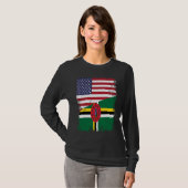 T-shirt Half Dominican Flag Vintage Dominica USA (Devant entier)