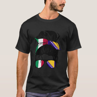 T-shirt Half Italian Half Bosnian Italy And Bosnia Mix