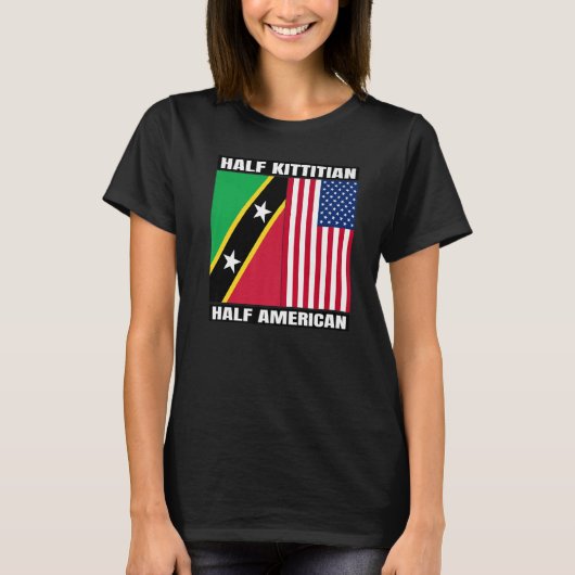 T-shirt Half Kittitian American Saint Kitts and Nevis Heri (Devant)