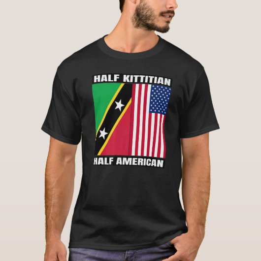 T-shirt Half Kittitian American Saint Kitts and Nevis Heri (Devant)
