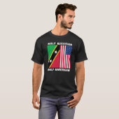 T-shirt Half Kittitian American Saint Kitts and Nevis Heri (Devant entier)