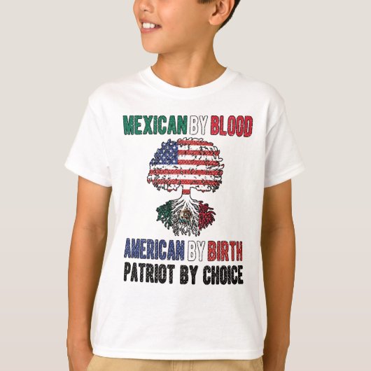 T-shirt Half Mexican Half American Flag Mexico USA (Devant)