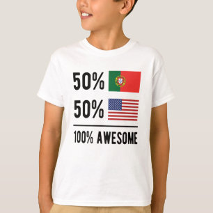 T-shirt Half Portuguese Half American Flag Portugal États